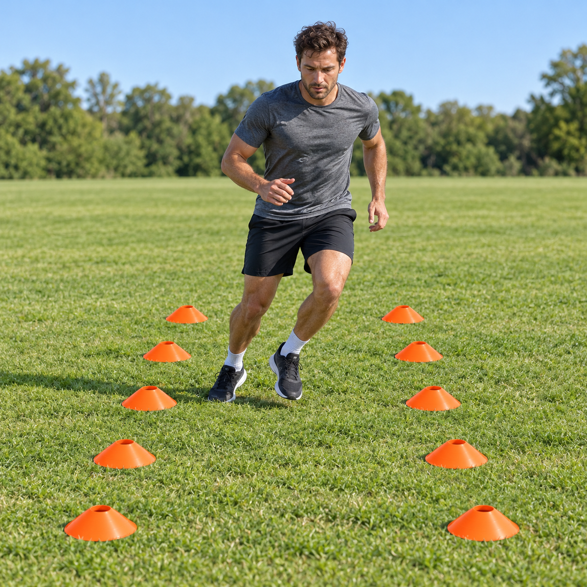 agility cones 3 grass
